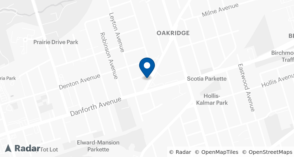 Map of Dairy Queen Location:: 10 Danforth Road, Scarborough, ON, M1L 3W3